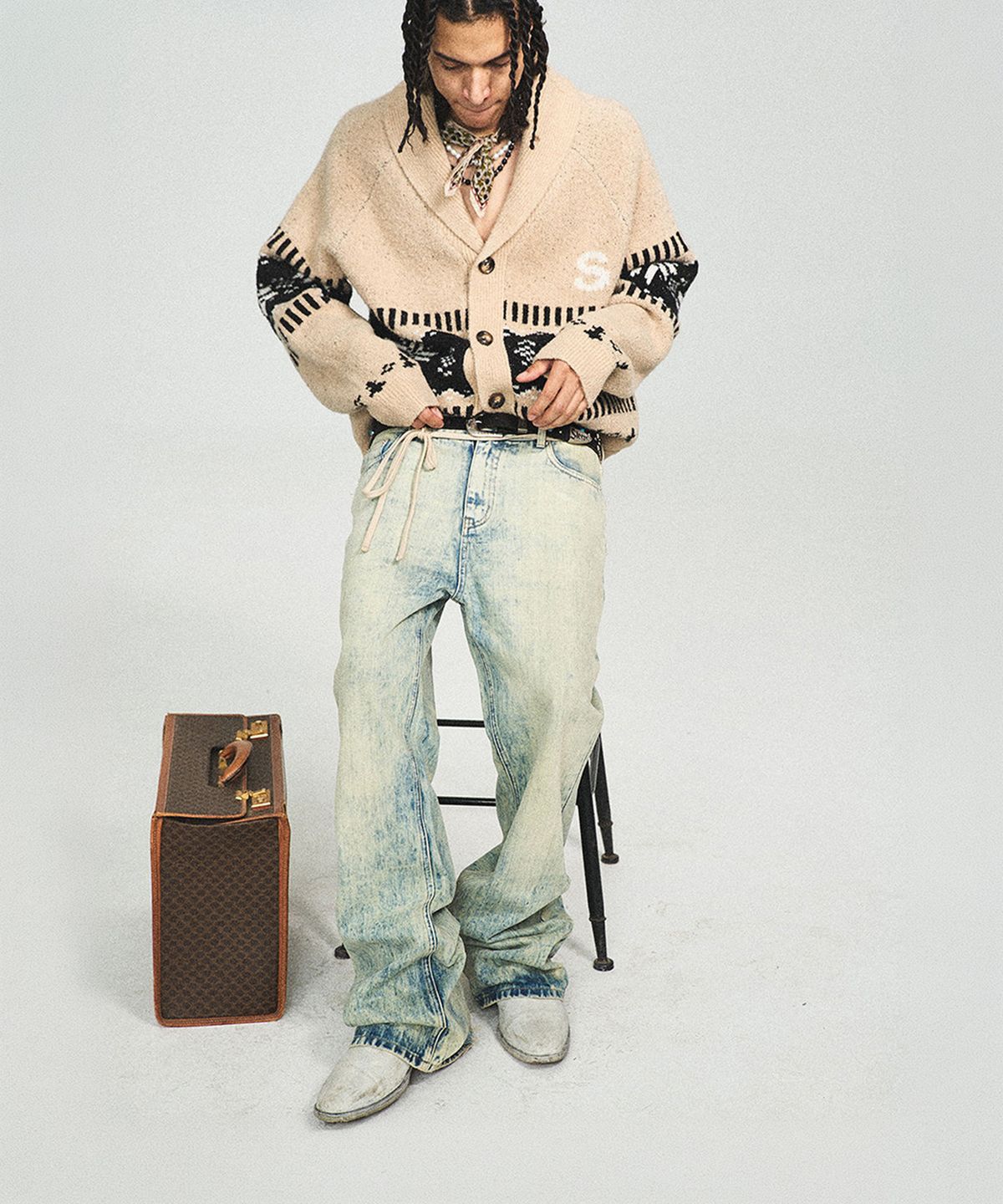 스팁(STEEPC) Cage*Iceblue flared jeans