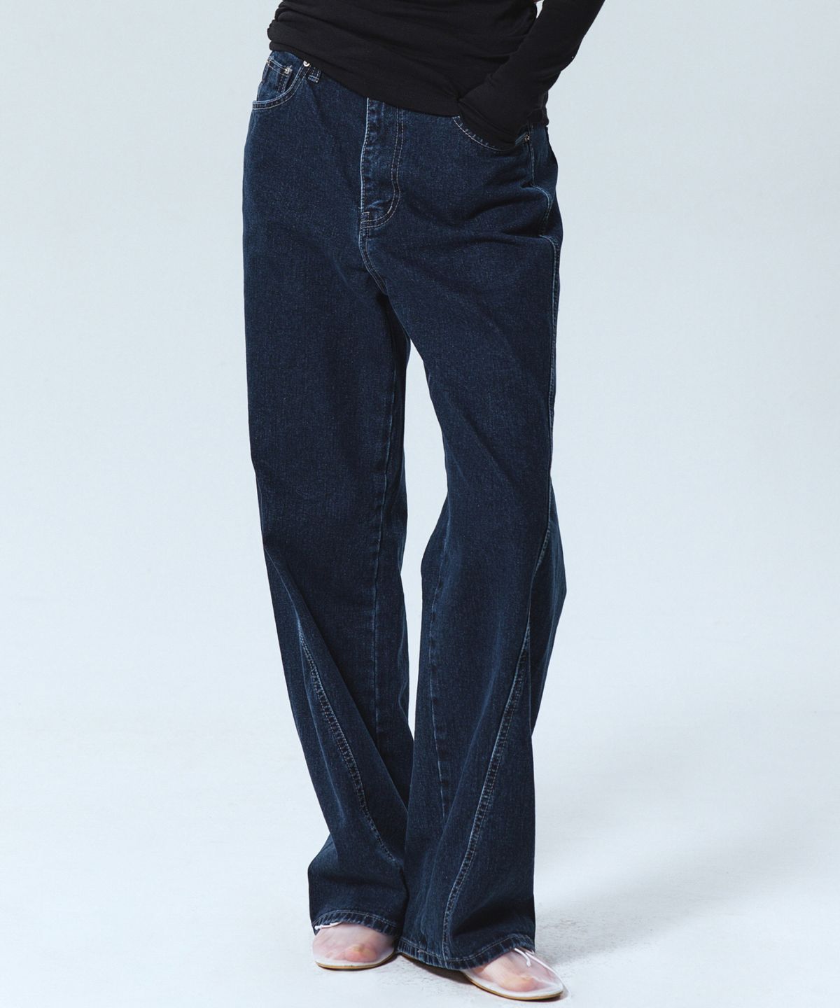 닉앤니콜(NICK&NICOLE) UNIQUE REGULAR DENIM PANTS_DARK BLUE