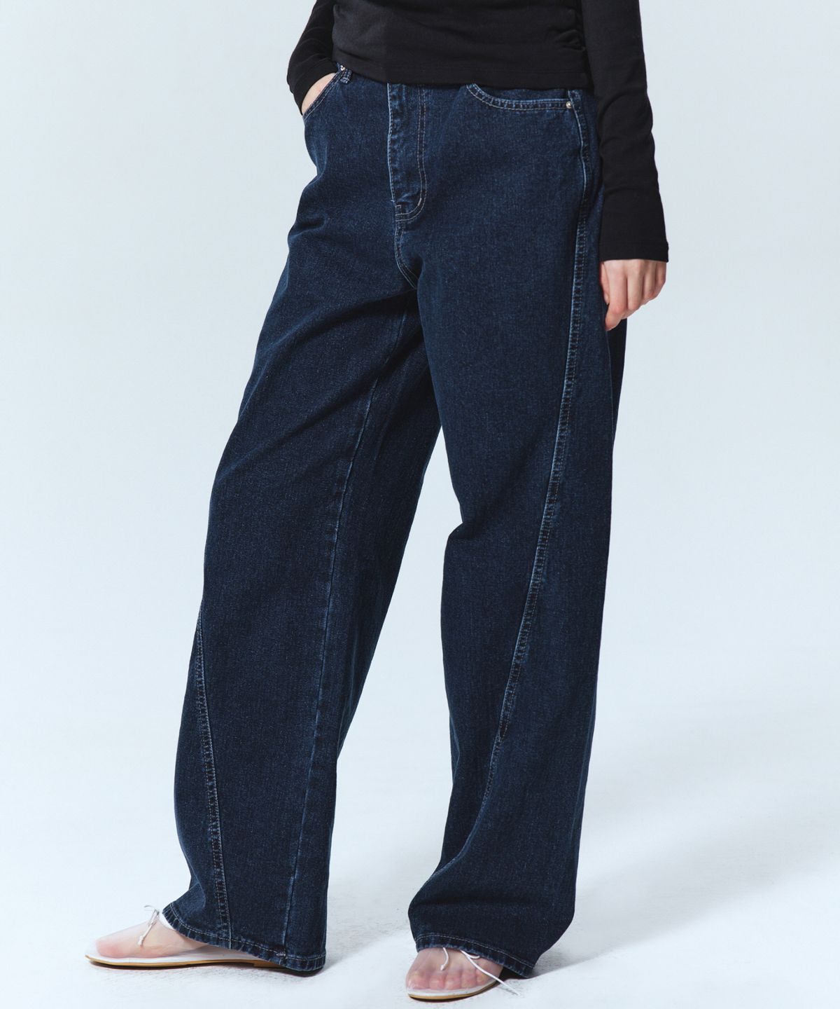 닉앤니콜(NICK&NICOLE) UNIQUE REGULAR DENIM PANTS_DARK BLUE