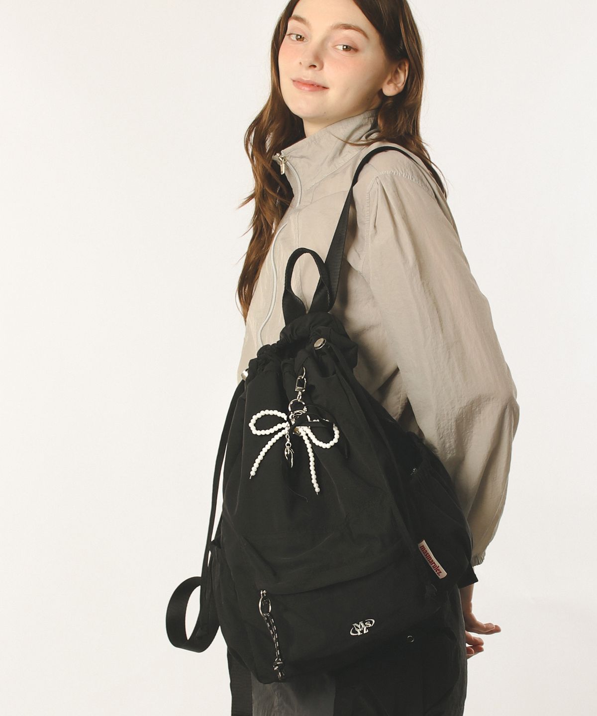 마스마룰즈(MASMARULEZ) Mixed Easy Draw Backpack _ Pure black