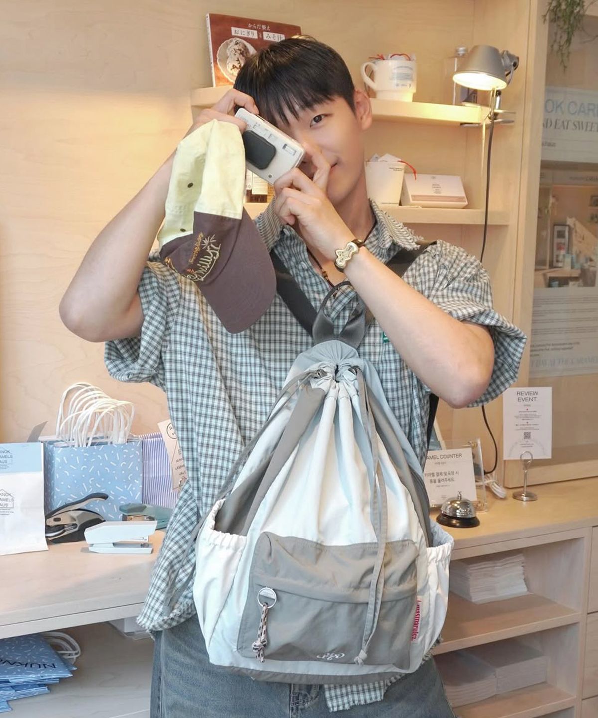 마스마룰즈(MASMARULEZ) Mixed Easy Draw Backpack_ Mint gray