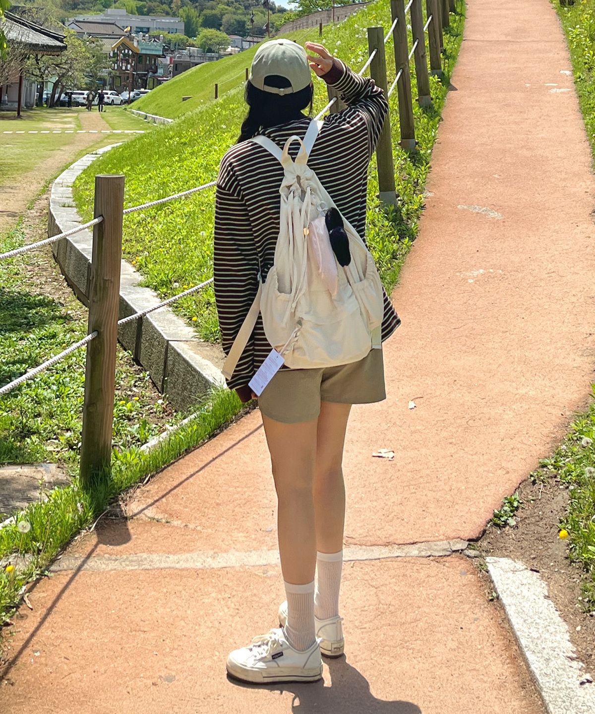 마스마룰즈(MASMARULEZ) Mixed Easy Draw Backpack _ Pure cream