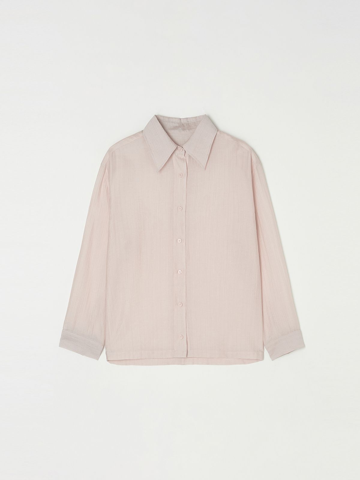 비뮤즈맨션(BEMUSE MANSION) Wrinkle loose fit shirts - Light pink