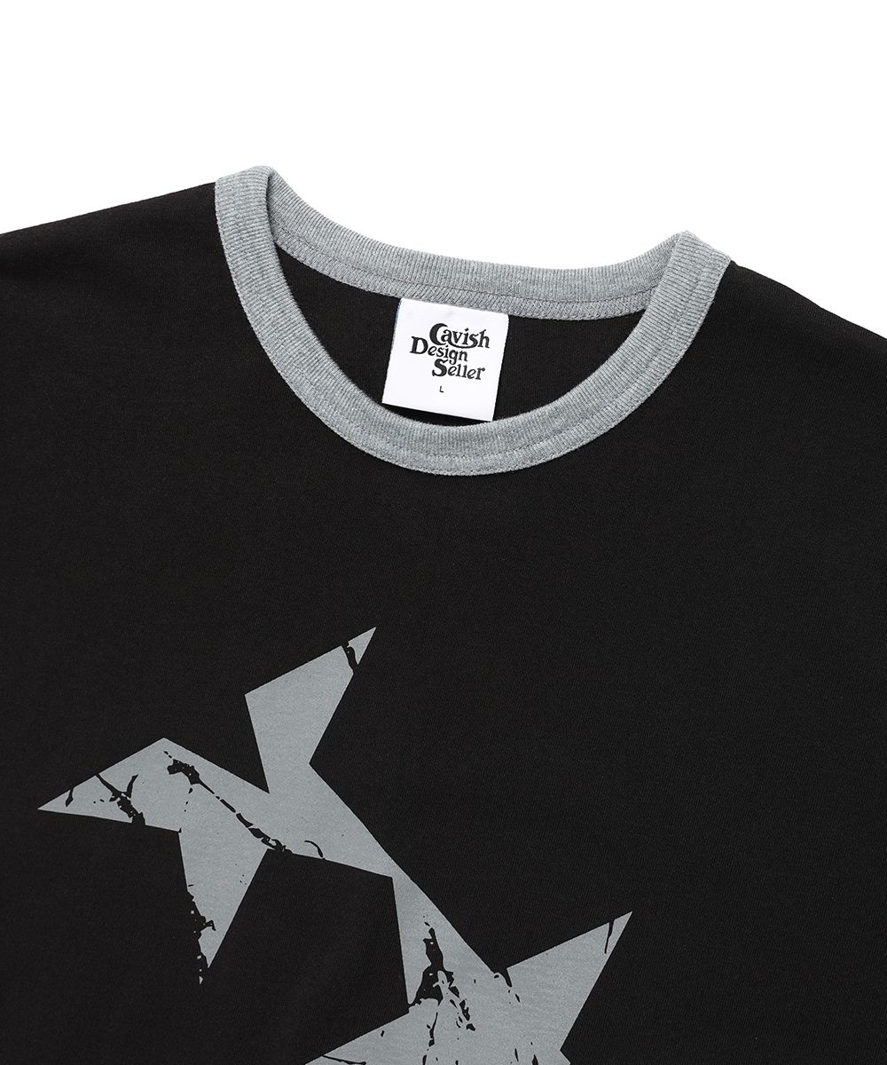 MUSINSA | CAVISH TWIN STAR RINGER SS TEE BLACK(CV2FMUT549A)