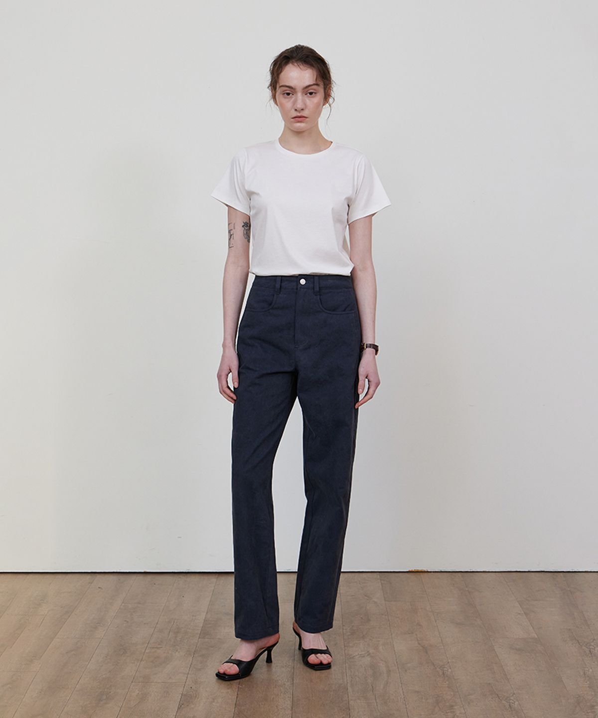 스텝어라운드(STEP AROUND) Pigment washing panel pants_DENIM