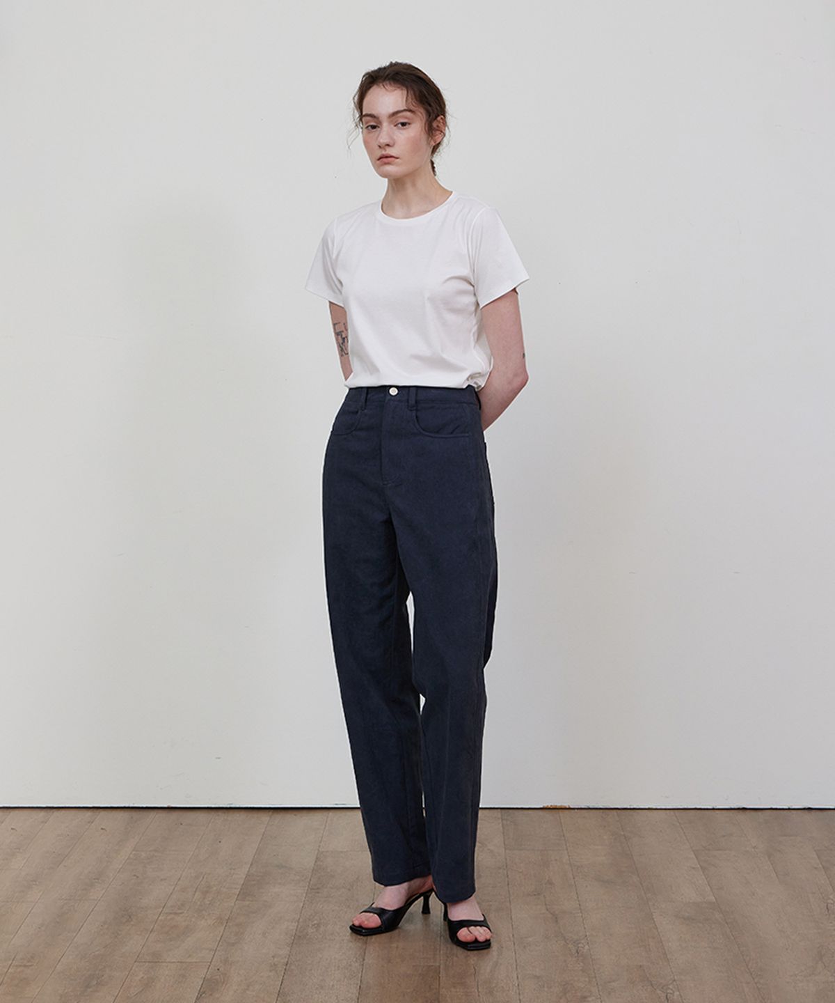 스텝어라운드(STEP AROUND) Pigment washing panel pants_DENIM