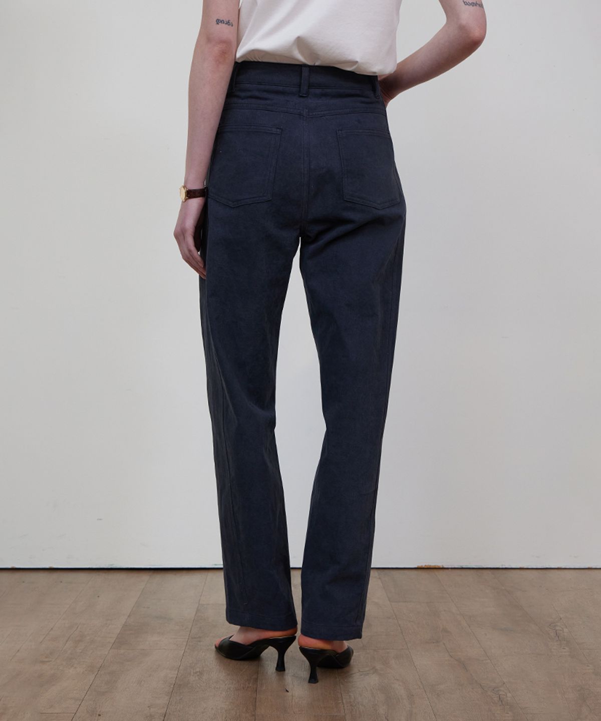 스텝어라운드(STEP AROUND) Pigment washing panel pants_DENIM