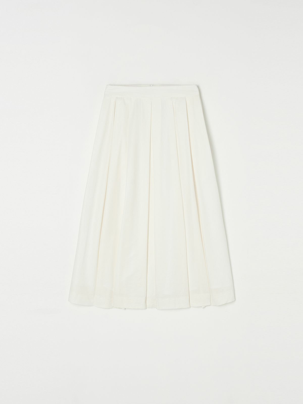 비뮤즈맨션(BEMUSE MANSION) Satin tuck flare skirt - Ivory