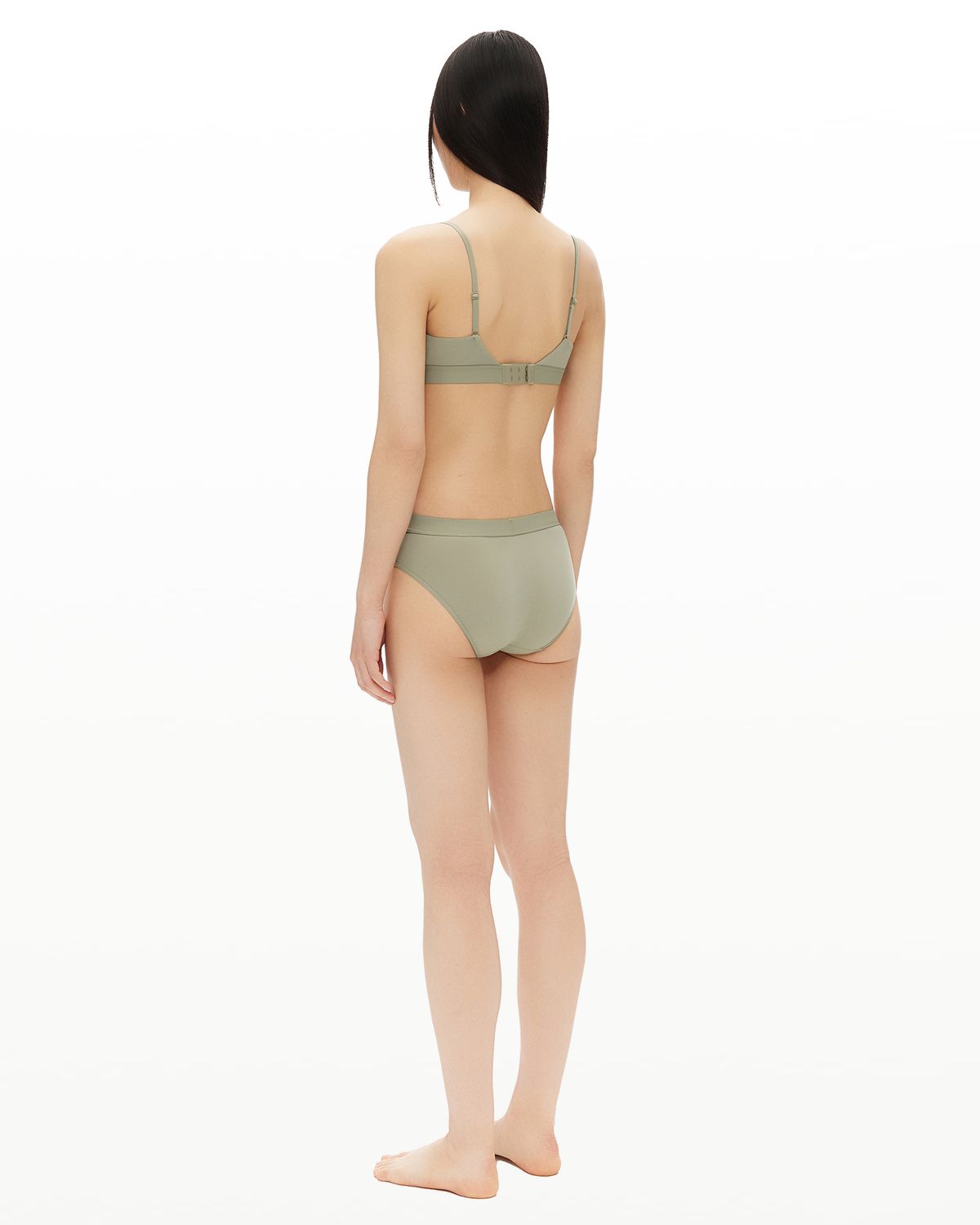 후포(HOOPOE) everyday bralette & brief set_sage green