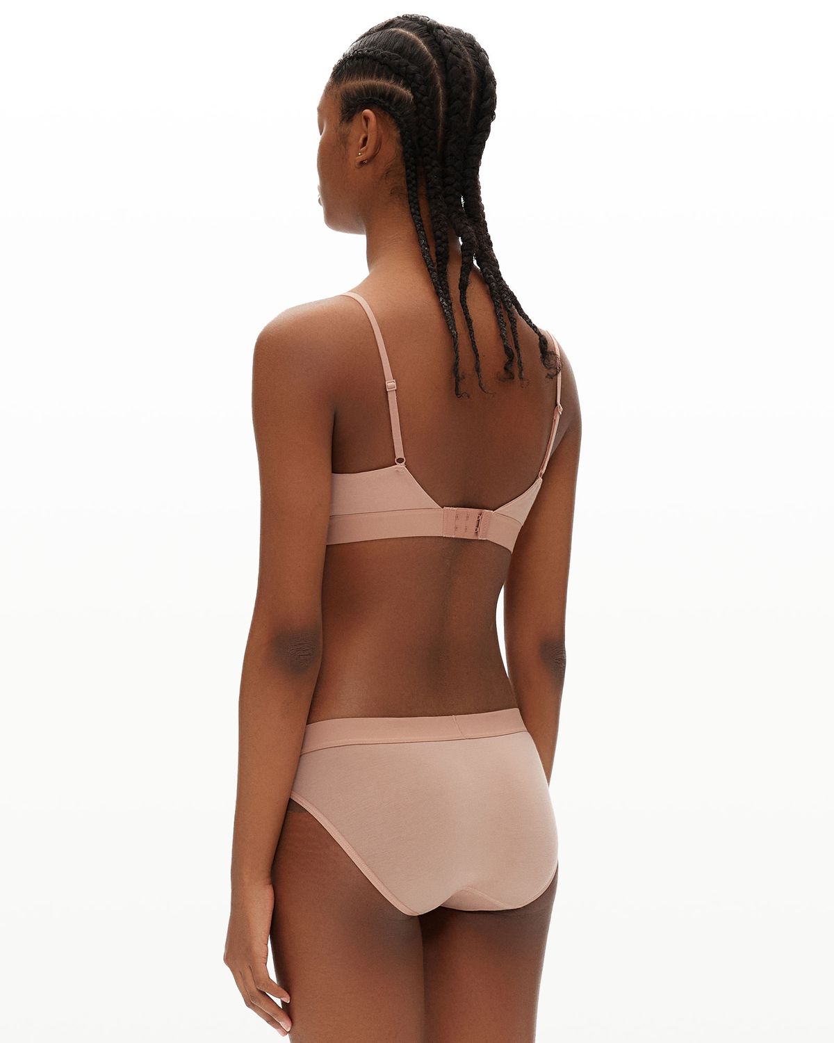 후포(HOOPOE) everyday bralette & boy shorts set_rose sand
