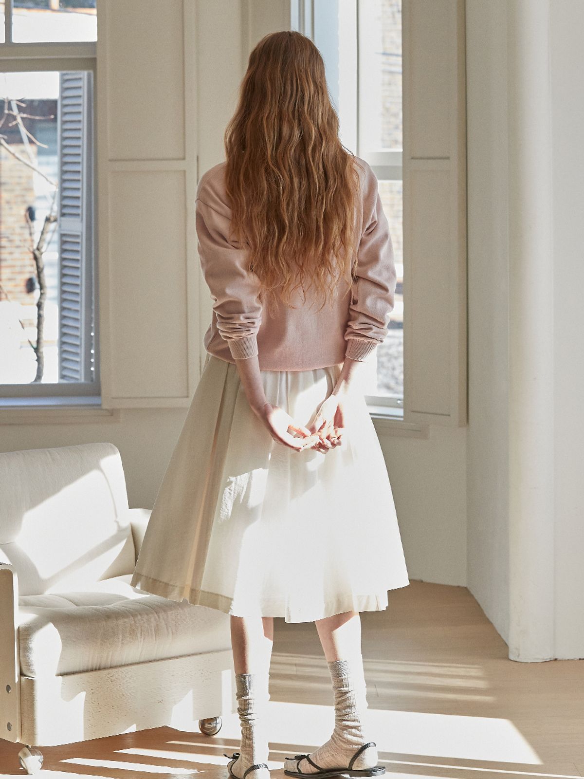 비뮤즈맨션(BEMUSE MANSION) Bemuse V-neck knit - Indi pink