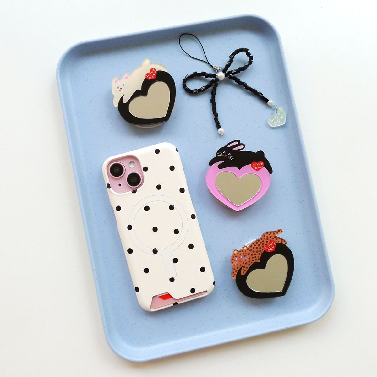 러브오낫(LOVE OR NOT) 맥세이프/카드수납_Black Balls-Ivory Magsafe/Card Phonecase