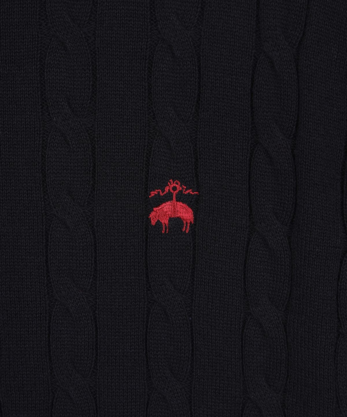 브룩스 브라더스(BROOKS BROTHERS) 코튼 케이블 폴로 반팔 스웨터 (블랙) (BBWTMO204AUFM)