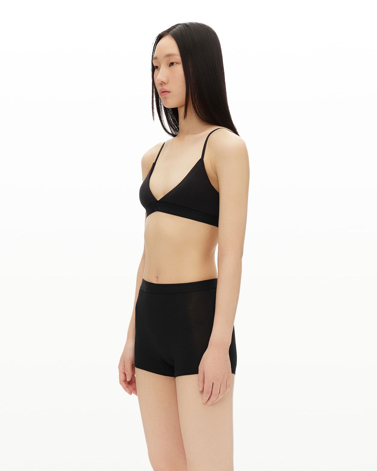 후포(HOOPOE) everyday bralette & boy shorts set_onyx black
