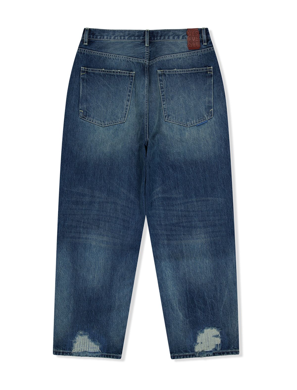 예스아이씨(YESEYESEE) Distressed 5 Pockets Denim Pants Medium Indigo