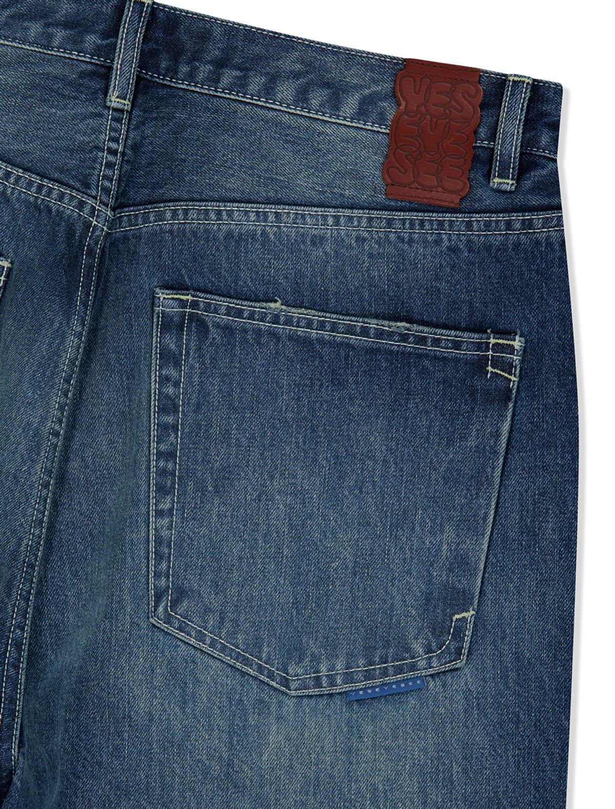 예스아이씨(YESEYESEE) Distressed 5 Pockets Denim Pants Medium Indigo