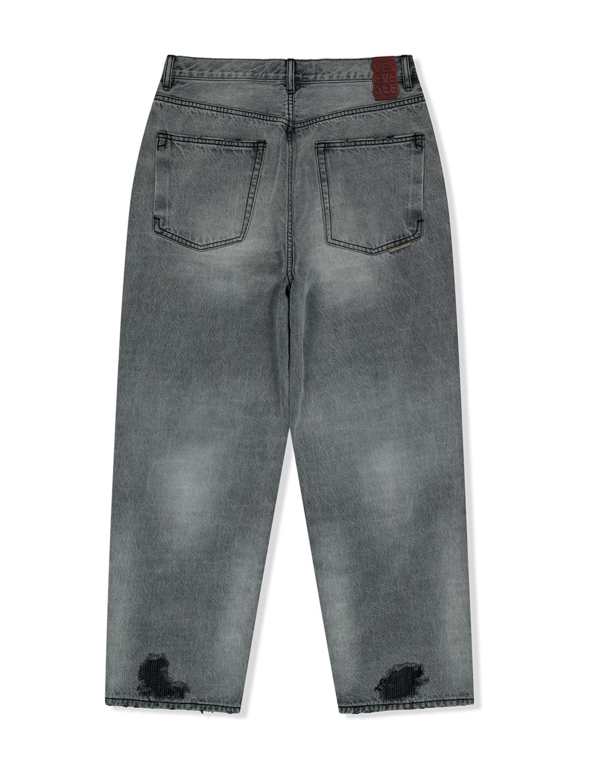 예스아이씨(YESEYESEE) Distressed 5 Pockets Denim Pants Bleached Black