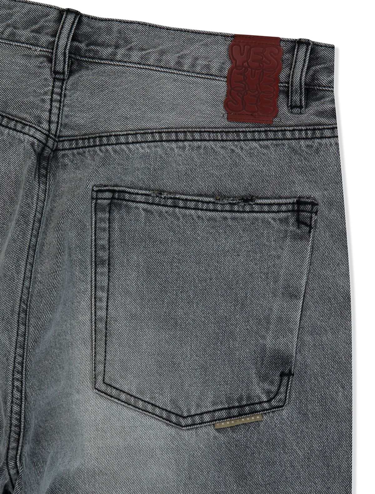 예스아이씨(YESEYESEE) Distressed 5 Pockets Denim Pants Bleached Black
