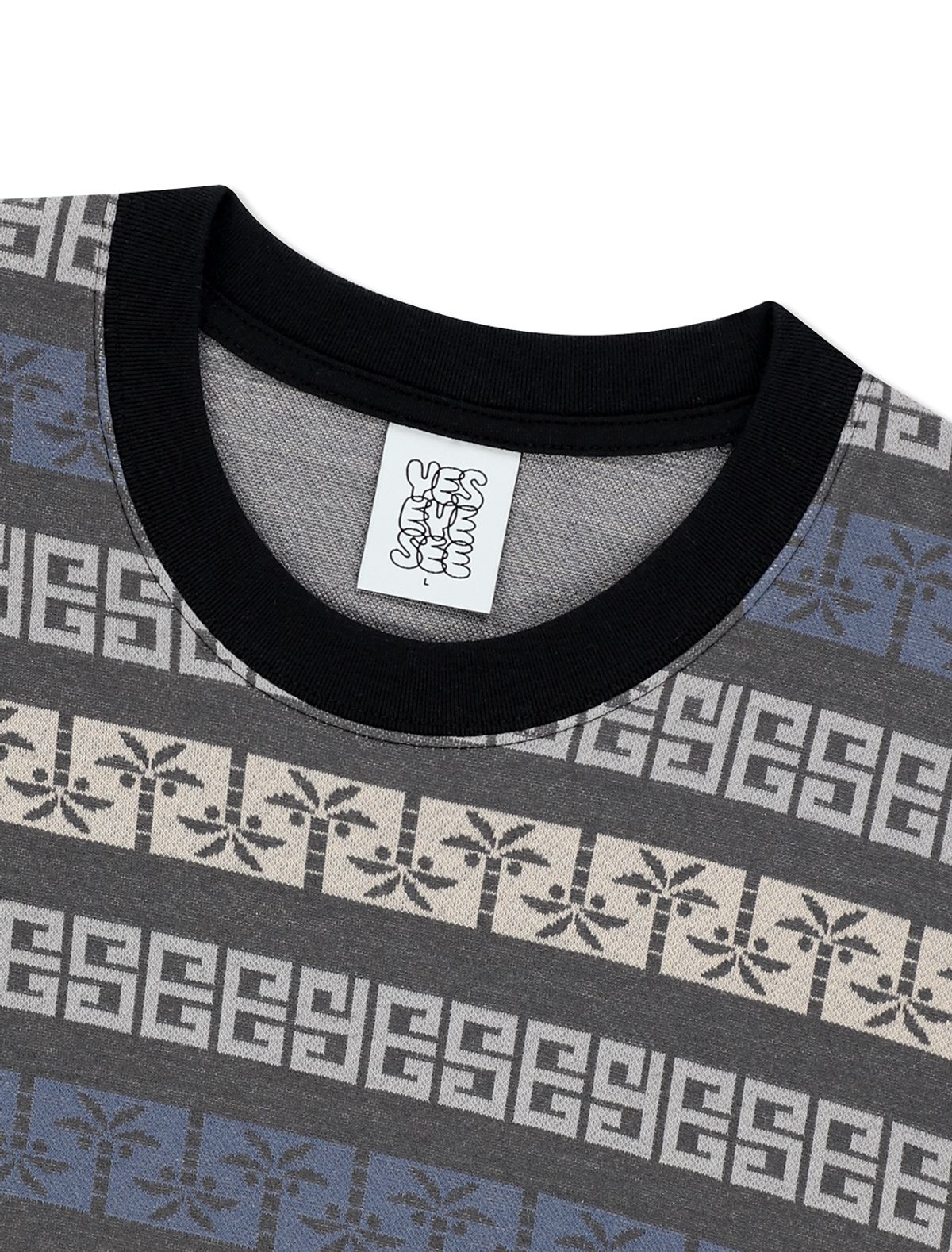 예스아이씨(YESEYESEE) Y.E.S Palm Jacquard L/S Charcoal