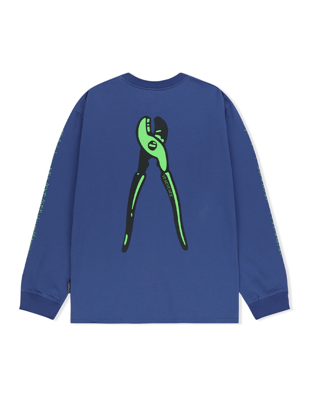 예스아이씨(YESEYESEE) Y.E.S Wire Logo L/S Cobalt Blue