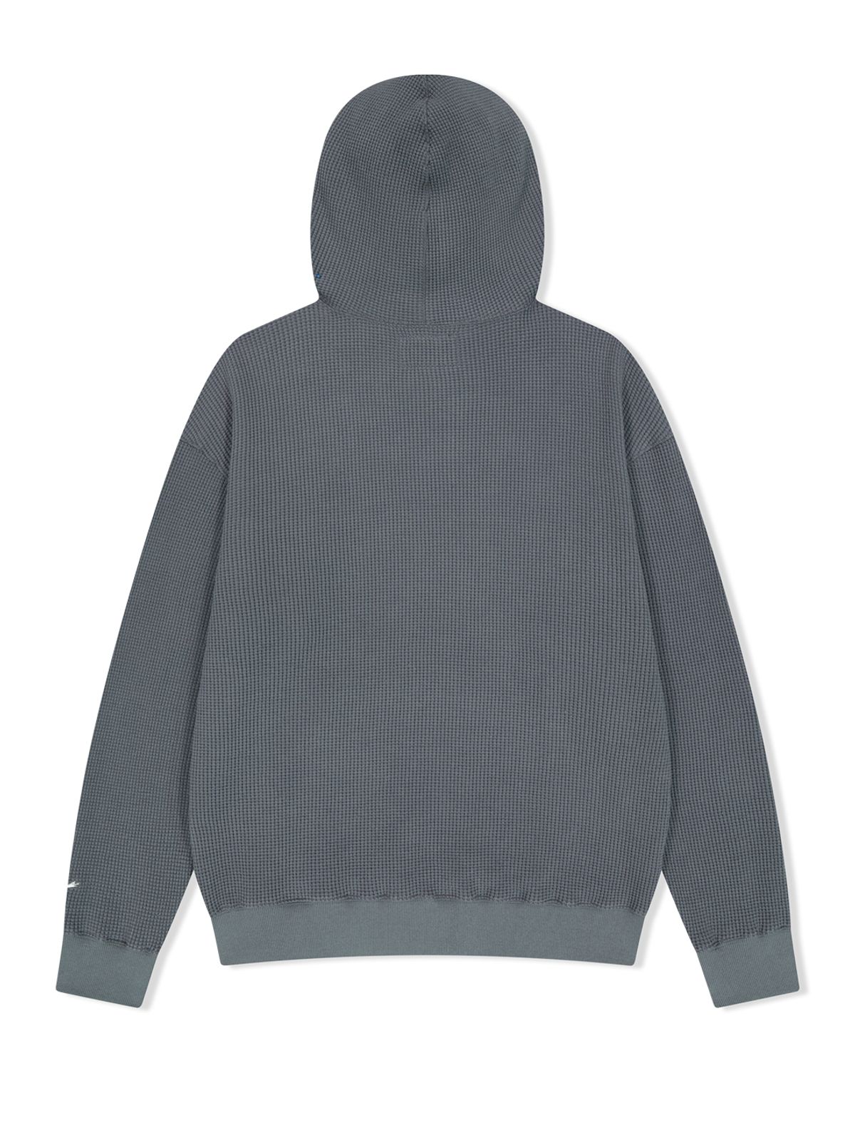 예스아이씨(YESEYESEE) Y.E.S Waffle Hoodie Dark Grey