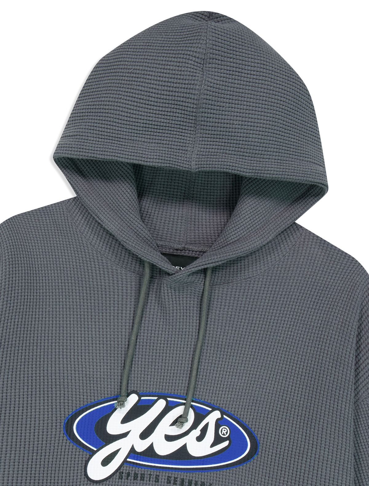 예스아이씨(YESEYESEE) Y.E.S Waffle Hoodie Dark Grey