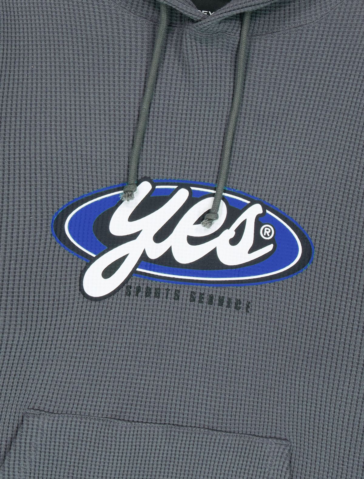 예스아이씨(YESEYESEE) Y.E.S Waffle Hoodie Dark Grey