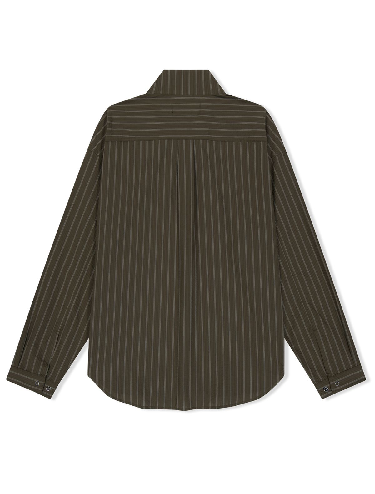 예스아이씨(YESEYESEE) Hi Neck Two Way Zip Up Shirt Brown