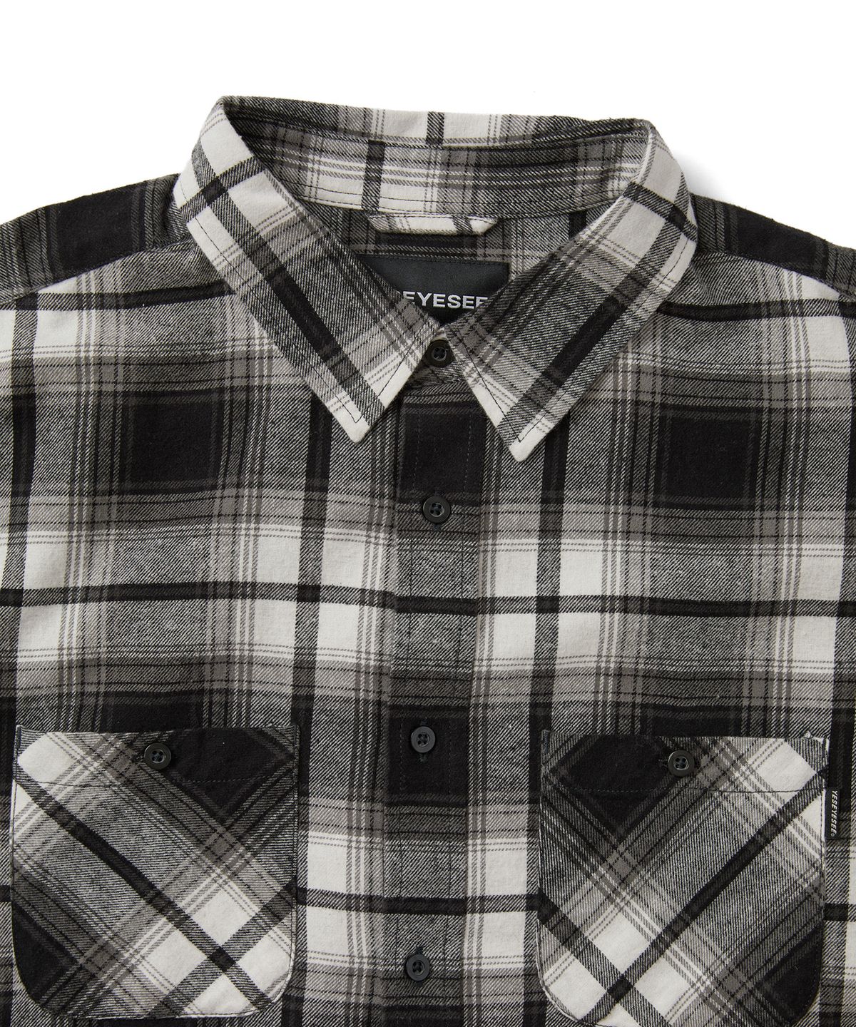 예스아이씨(YESEYESEE) Flannel Check Shirt Black