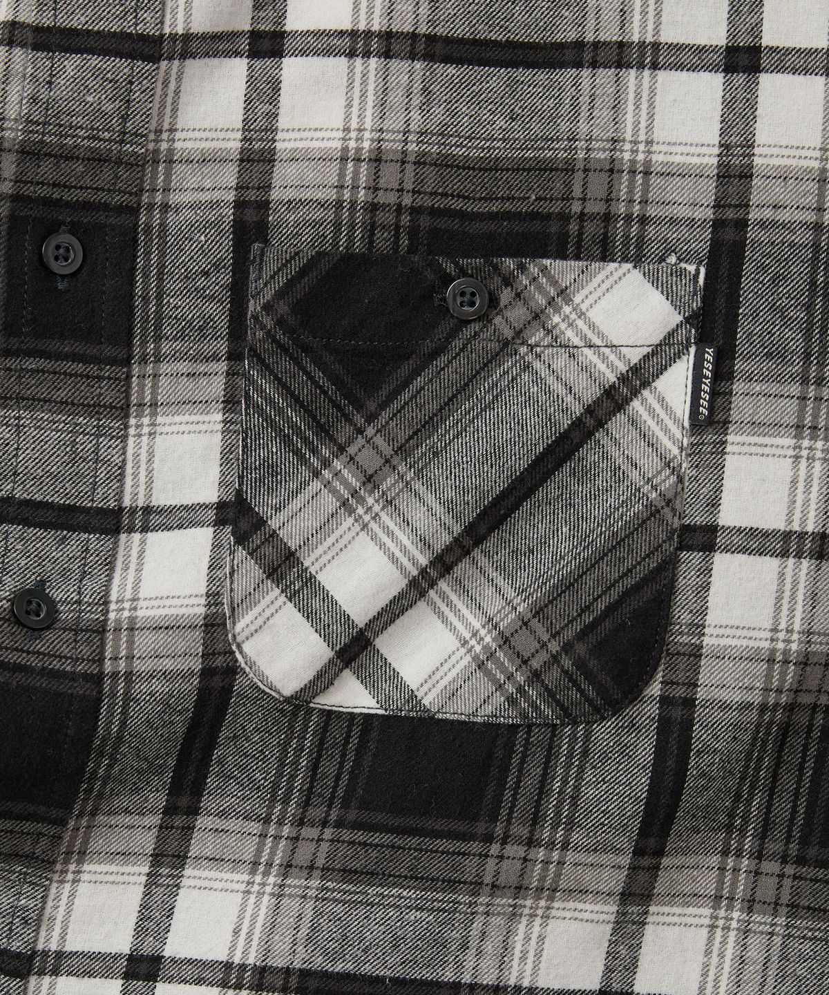 예스아이씨(YESEYESEE) Flannel Check Shirt Black