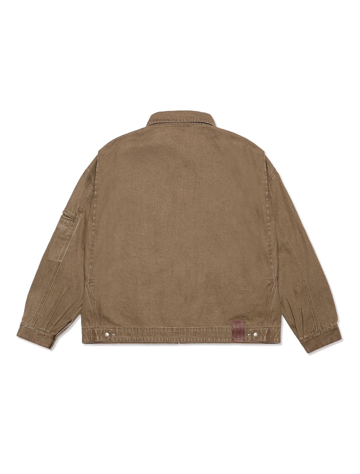 예스아이씨(YESEYESEE) Loose Fit Zip Up Denim Jacket Brown