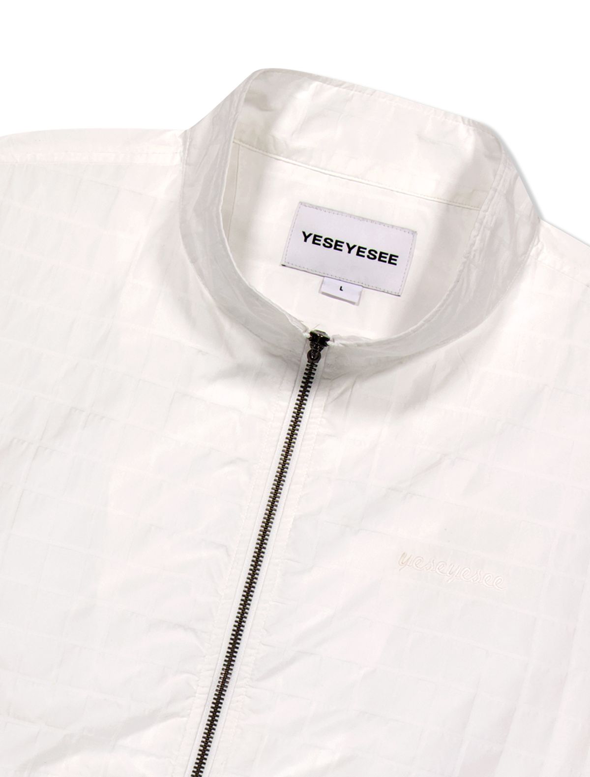 예스아이씨(YESEYESEE) Windowpane Zip Blouson White