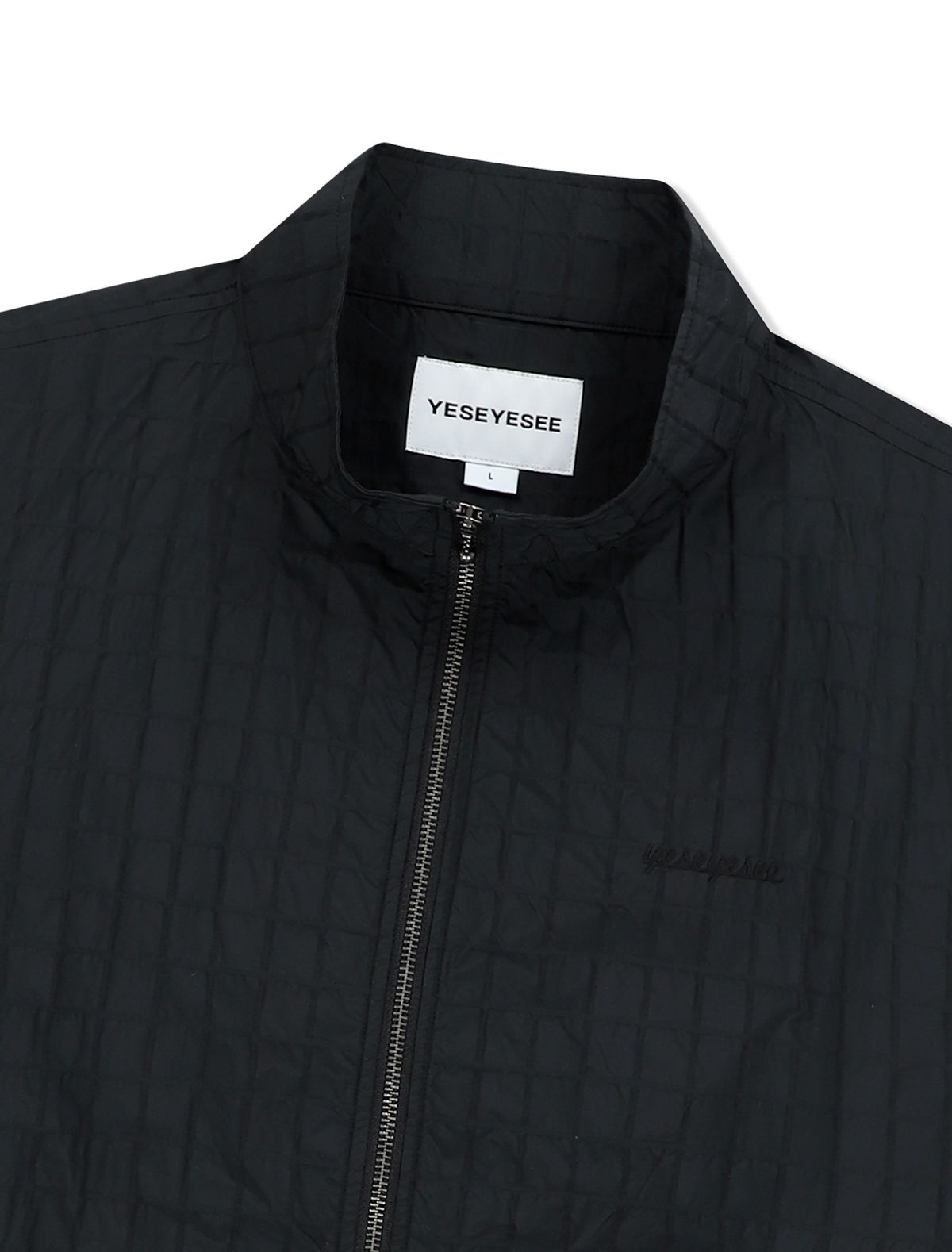 예스아이씨(YESEYESEE) Windowpane Zip Blouson Black