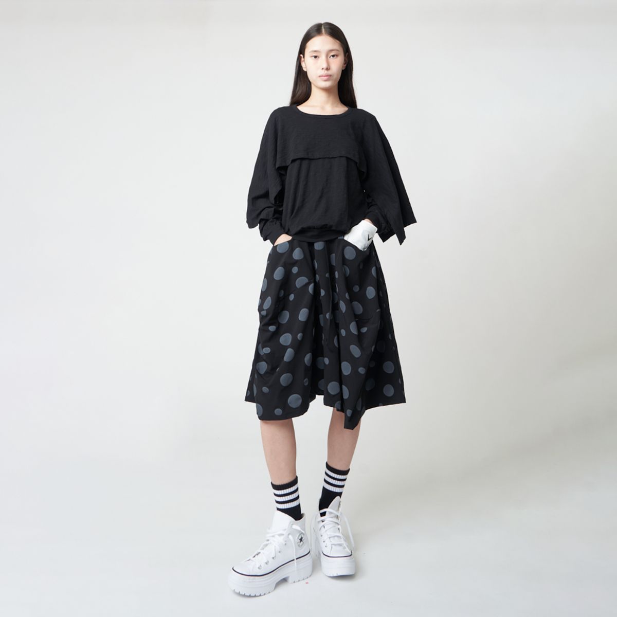 애스플래폼(ATHPLATFORM) AW51PT03 도트 버뮤다 팬츠_블랙