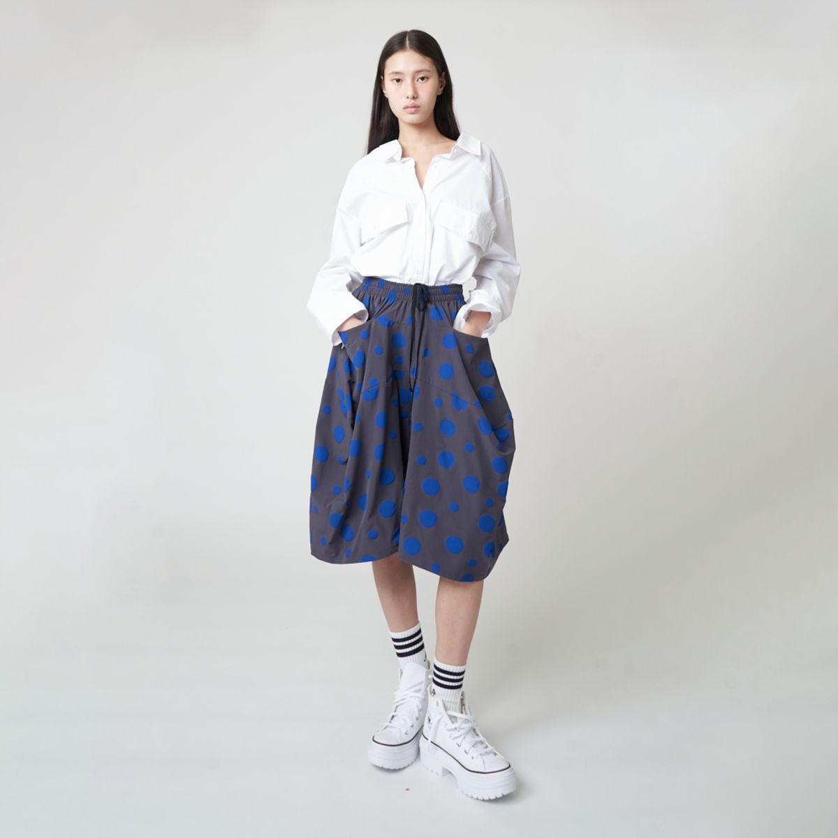애스플래폼(ATHPLATFORM) AW51PT03 도트 버뮤다 팬츠_다크 그레이