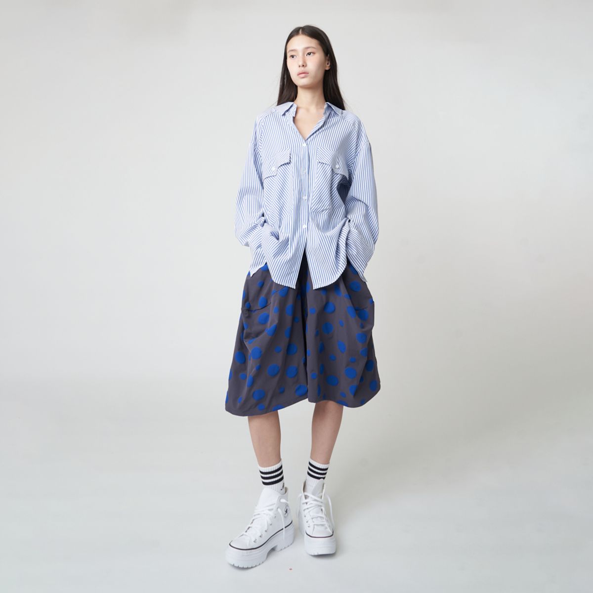 애스플래폼(ATHPLATFORM) AW51PT03 도트 버뮤다 팬츠_다크 그레이