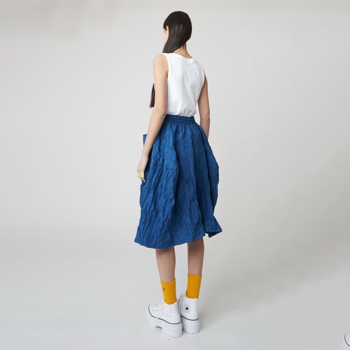 애스플래폼(ATHPLATFORM) AW51PT02 크링클 버뮤다 팬츠_터키블루