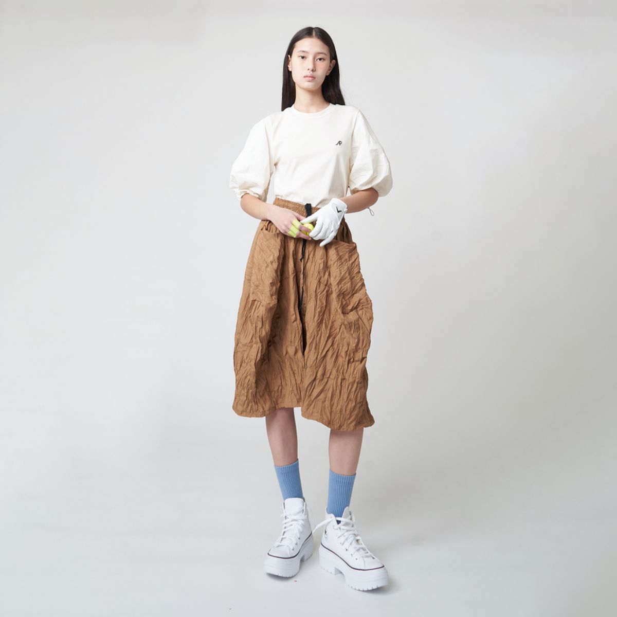 애스플래폼(ATHPLATFORM) AW51PT02 크링클 버뮤다 팬츠_카멜