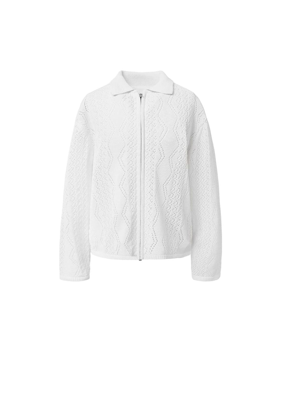 MUSINSA公式 | AMOMENTO CROCHET ZIP-UP CARDIGAN (2COLORS)