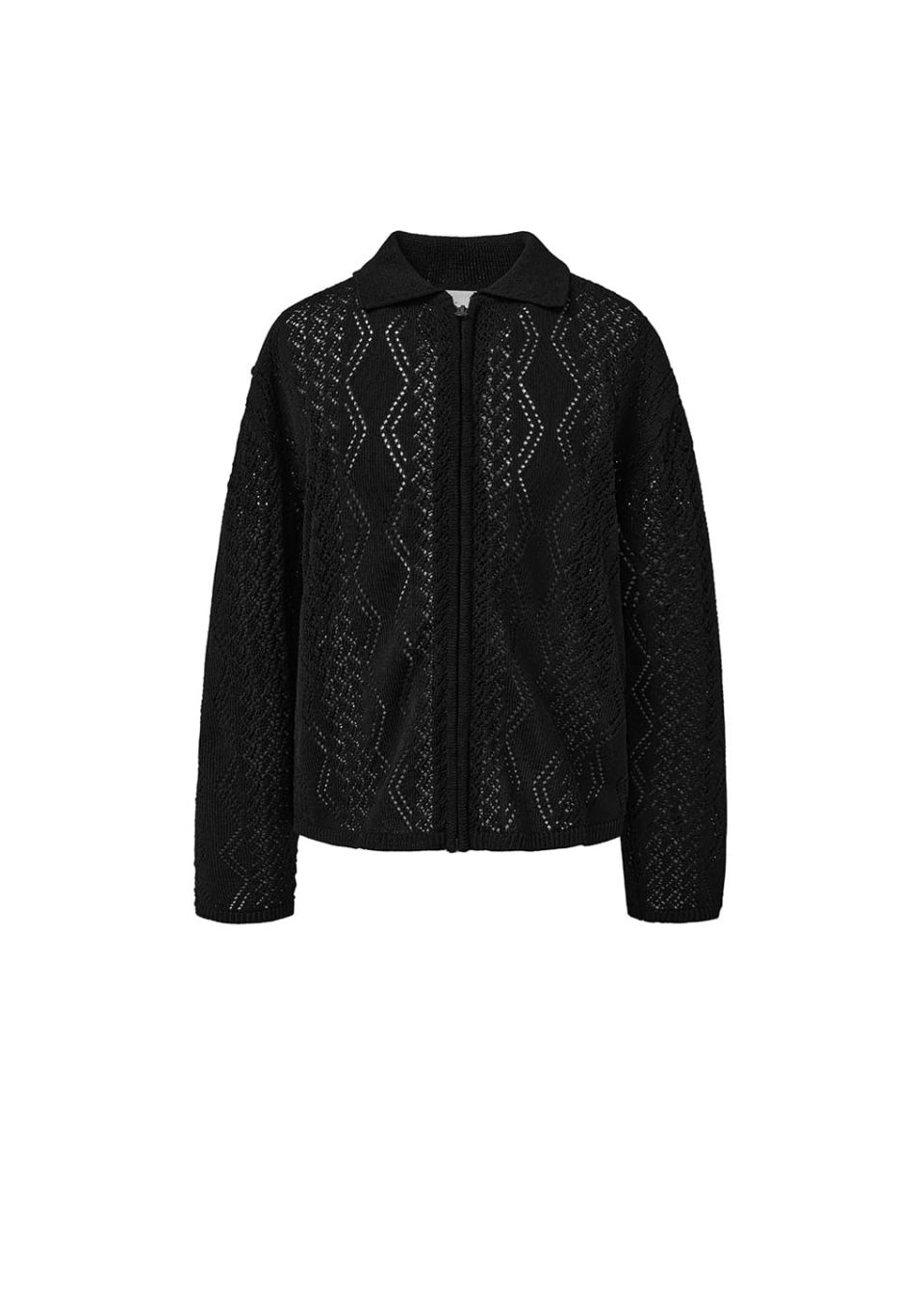 MUSINSA公式 | AMOMENTO CROCHET ZIP-UP CARDIGAN (2COLORS)
