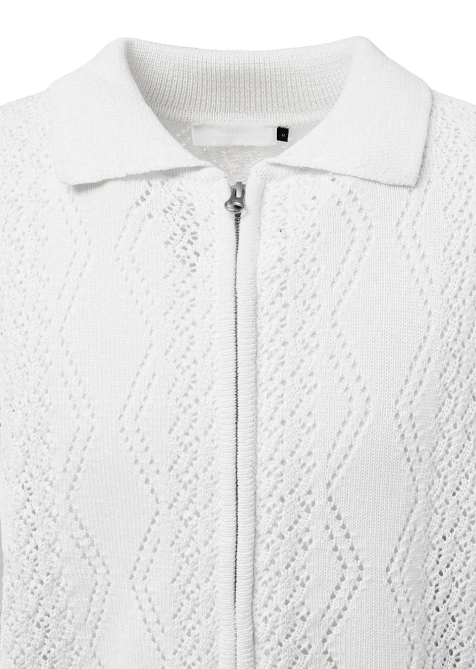 MUSINSA公式 | AMOMENTO CROCHET ZIP-UP CARDIGAN (2COLORS)