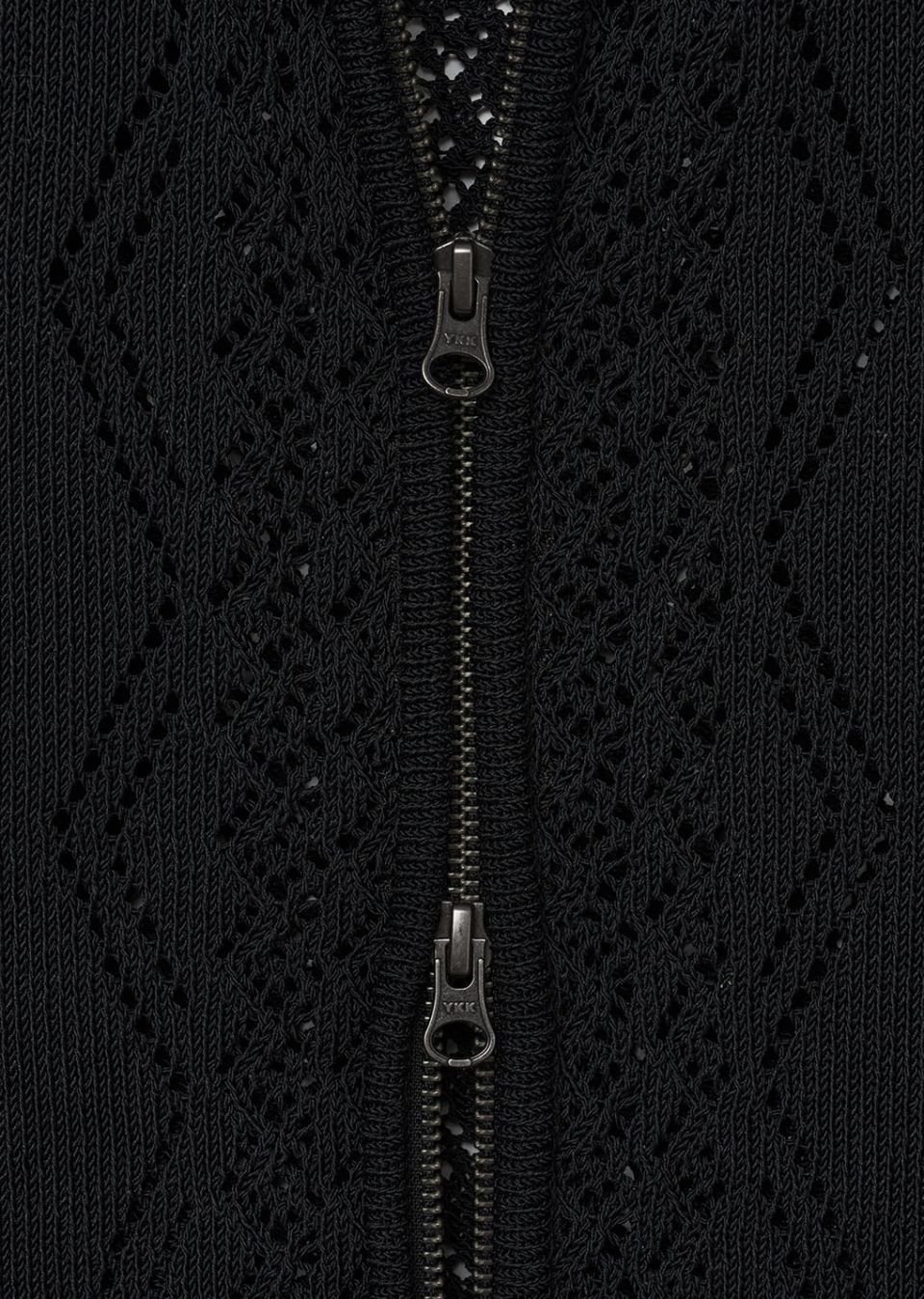 MUSINSA公式 | AMOMENTO CROCHET ZIP-UP CARDIGAN (2COLORS)