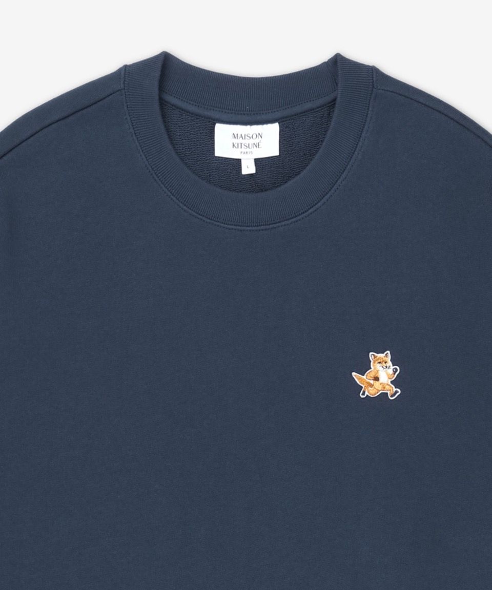 MUSINSA | MAISON KITSUNE Speedy Fox Patch Comfort Sweatshirt - Ink