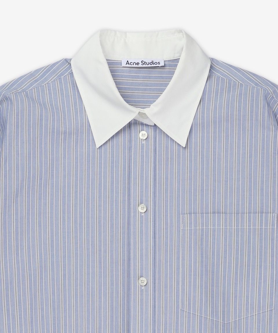 MUSINSA公式 | ACNE STUDIOS 半袖シャツ - ブルー:ホワイト / AC0726AF2