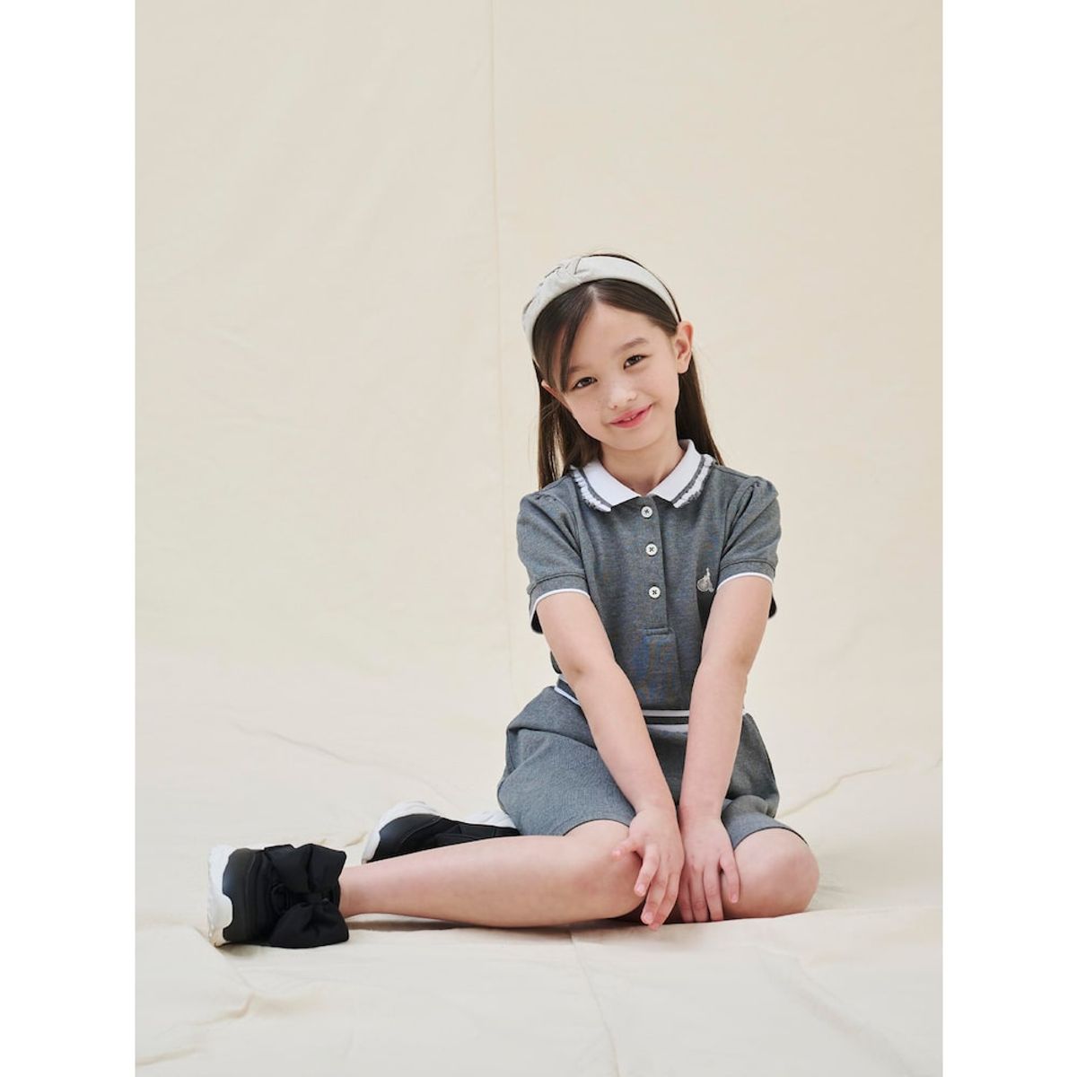 빈폴 키즈(BEANPOLE KIDS) 반소매 피케 원피스  애쉬 (BI5371G054)