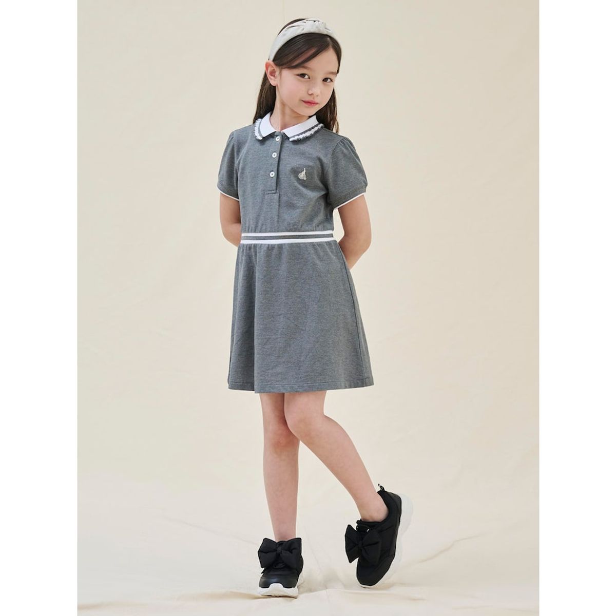 빈폴 키즈(BEANPOLE KIDS) 반소매 피케 원피스  애쉬 (BI5371G054)