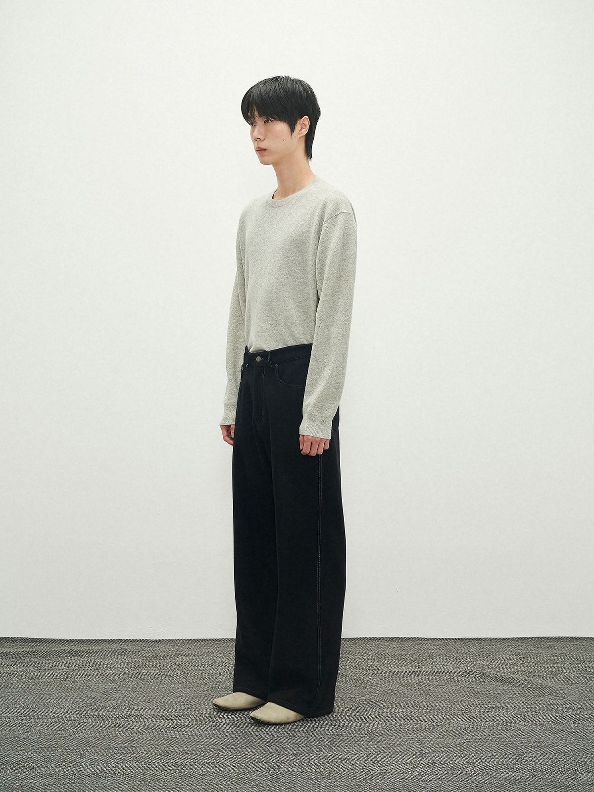 포커페이스(POKERFACE) FARASHA CASHMERE CREW NECK KNIT LIGHT GREY