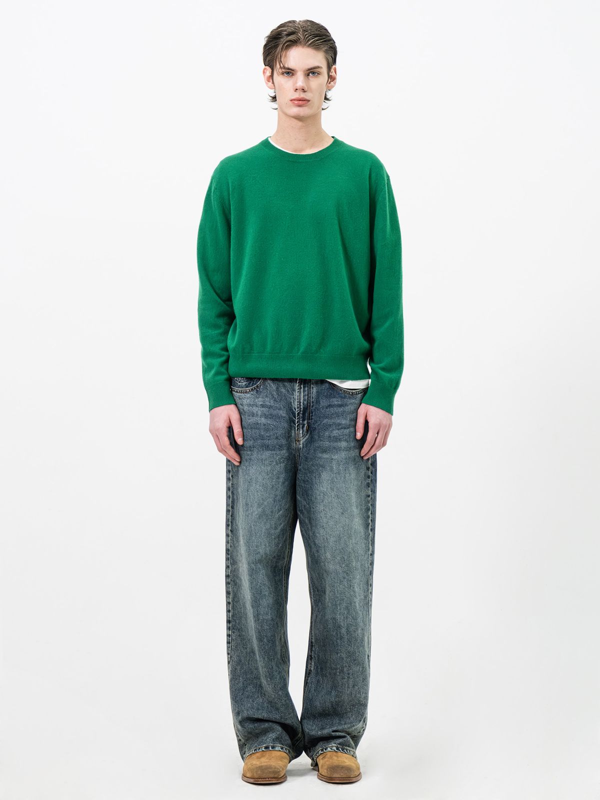 포커페이스(POKERFACE) FARASHA CASHMERE CREW NECK KNIT GREEN