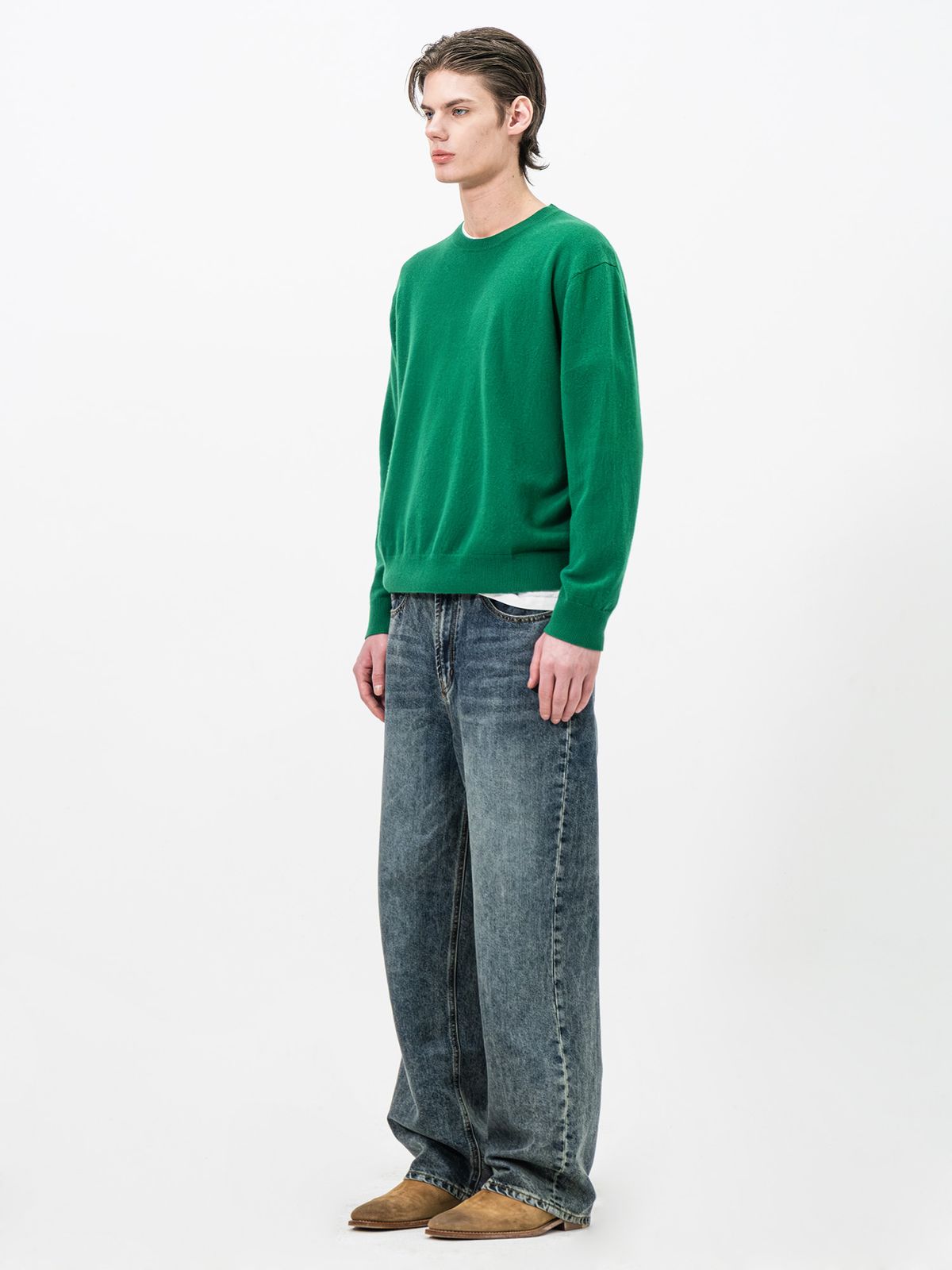 포커페이스(POKERFACE) FARASHA CASHMERE CREW NECK KNIT GREEN
