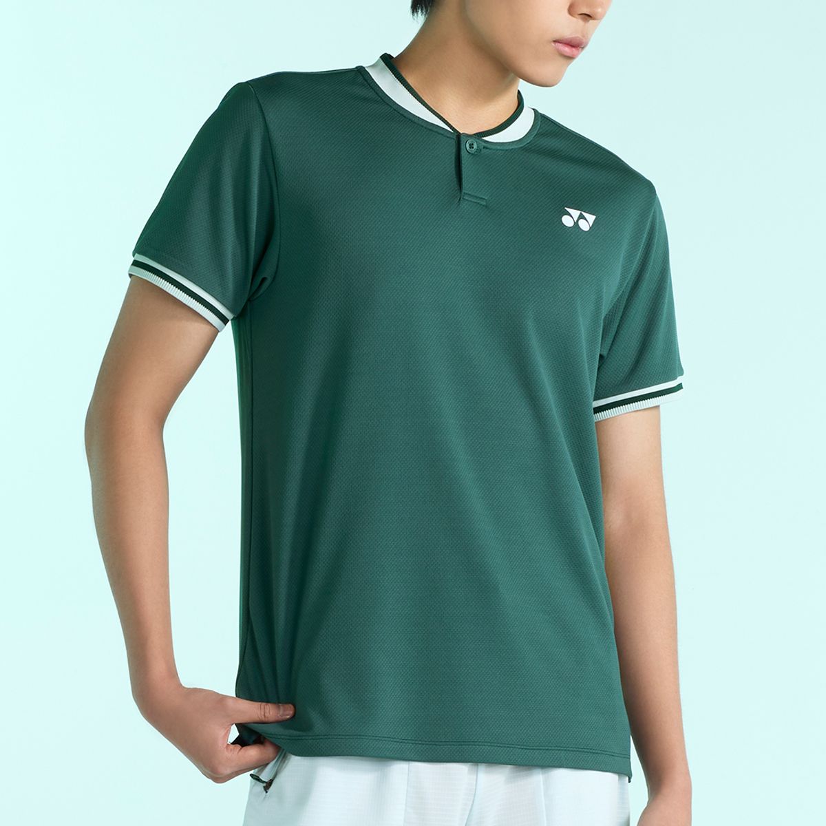 요넥스(YONEX) 255TS001M 그린 남성용 헨리 카라 테니스 게임웨어